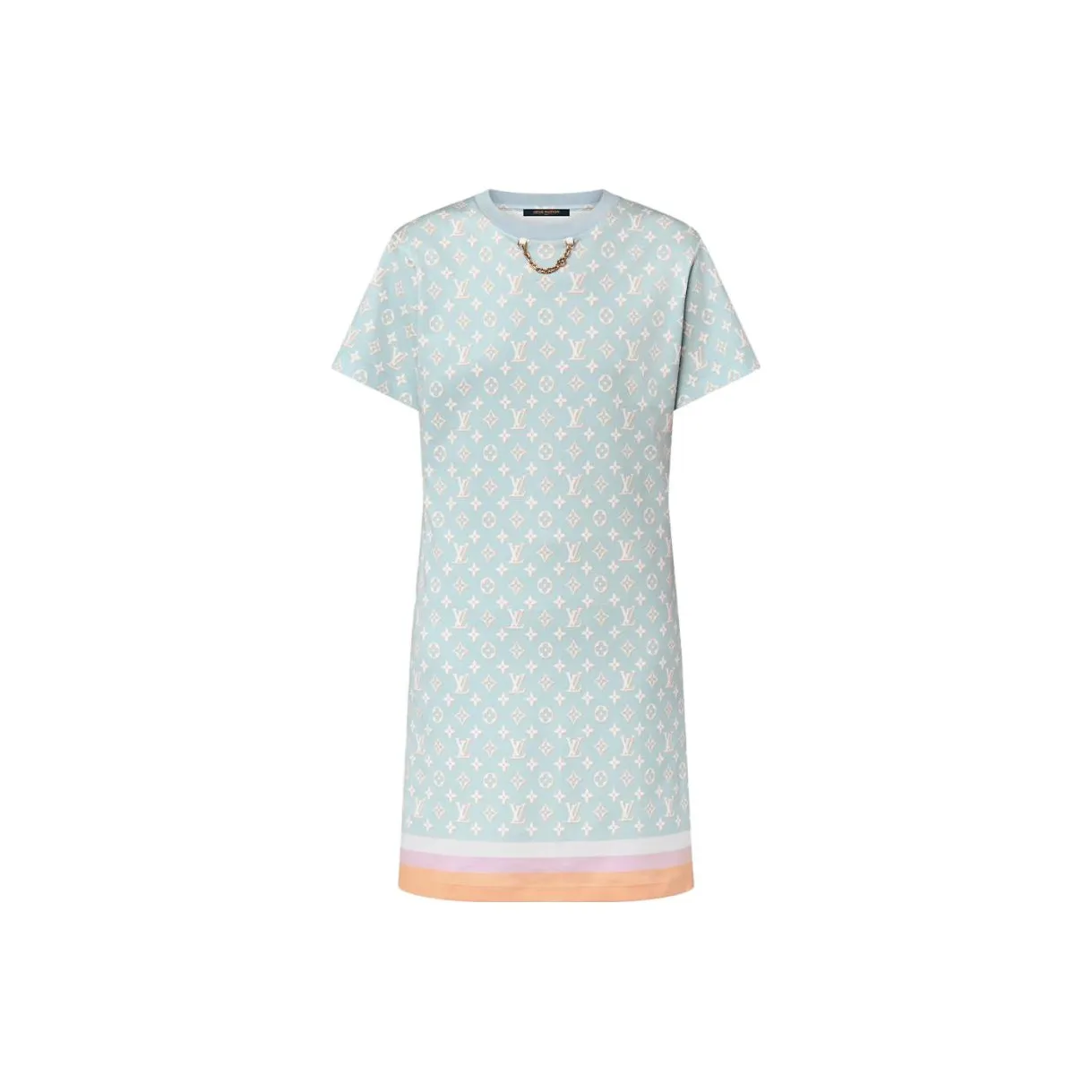LOUIS VUITTON Short Sleeved Dresses Women's Blue