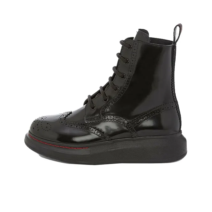 Alexander McQueen Hybrid Lace Up Boot Black Women's