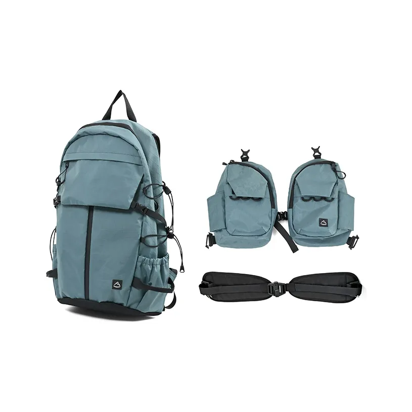 MYEDITION 25L Backpack Outdoor Bag Oxford Asphalt Gray/Olive Green/Black Unisex