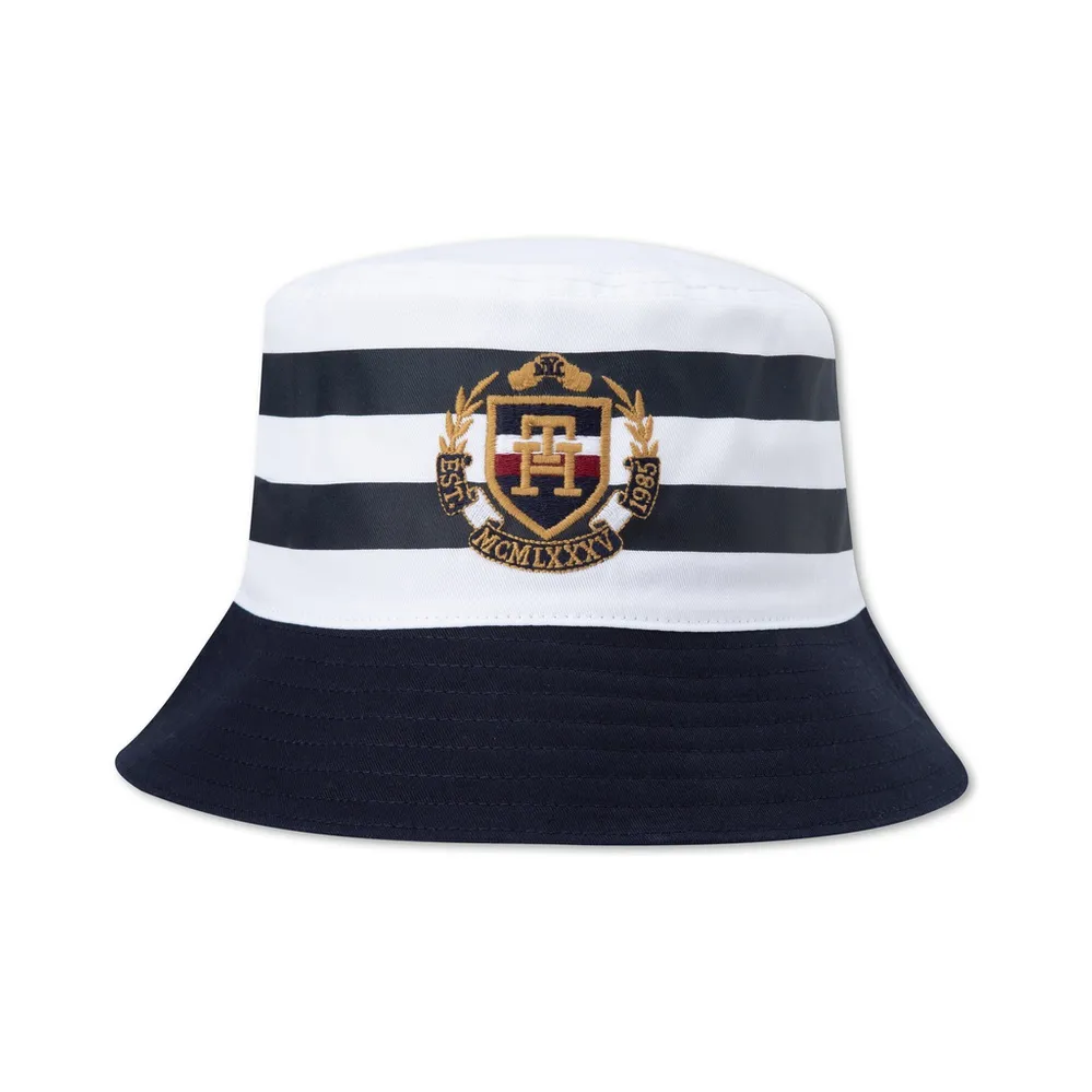 Tommy Hilfiger Cotton Bucket Hats Men's Deep Blue White Stripes