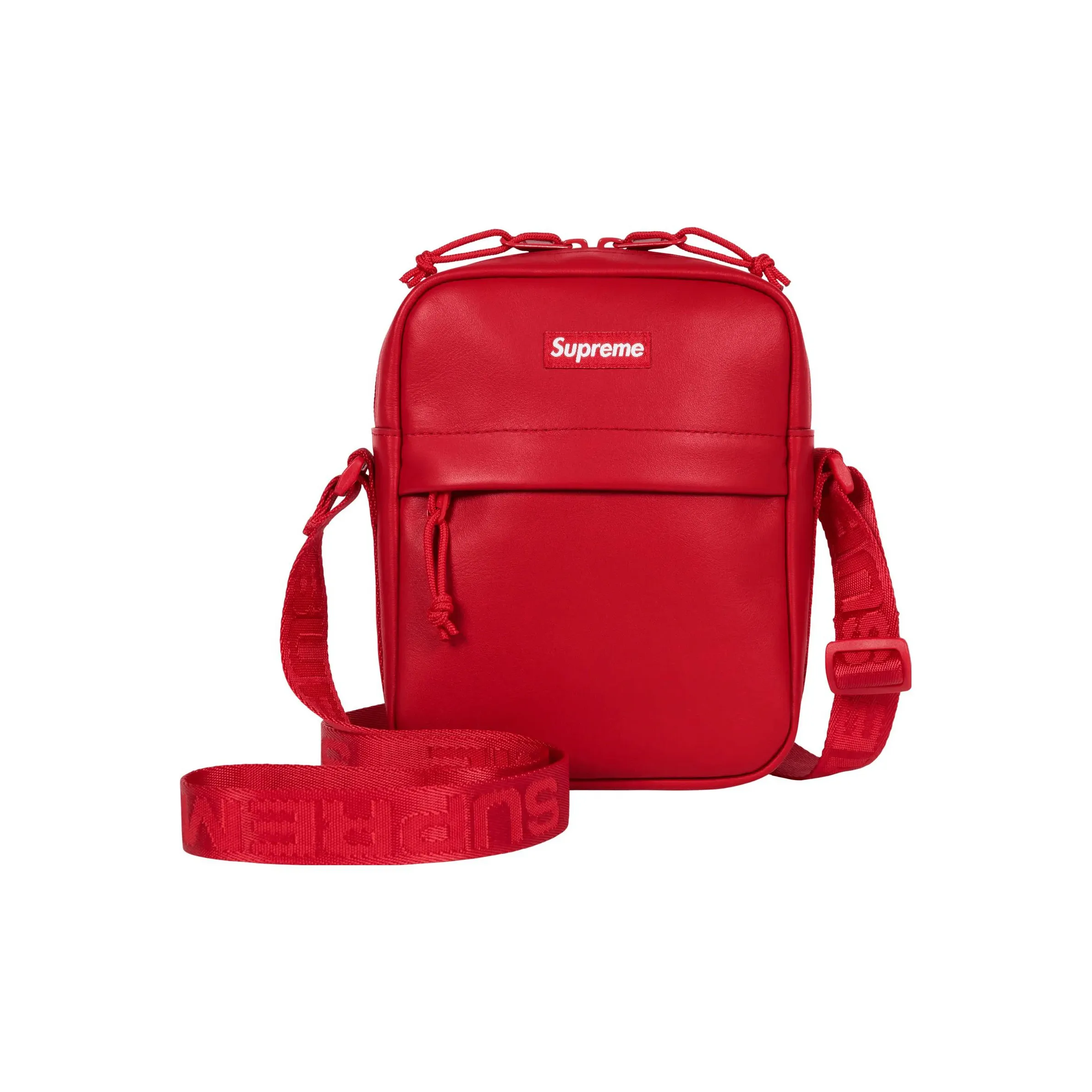 Supreme Cow Leather Crossbody Bag, Shoulder Bag Unisex Red