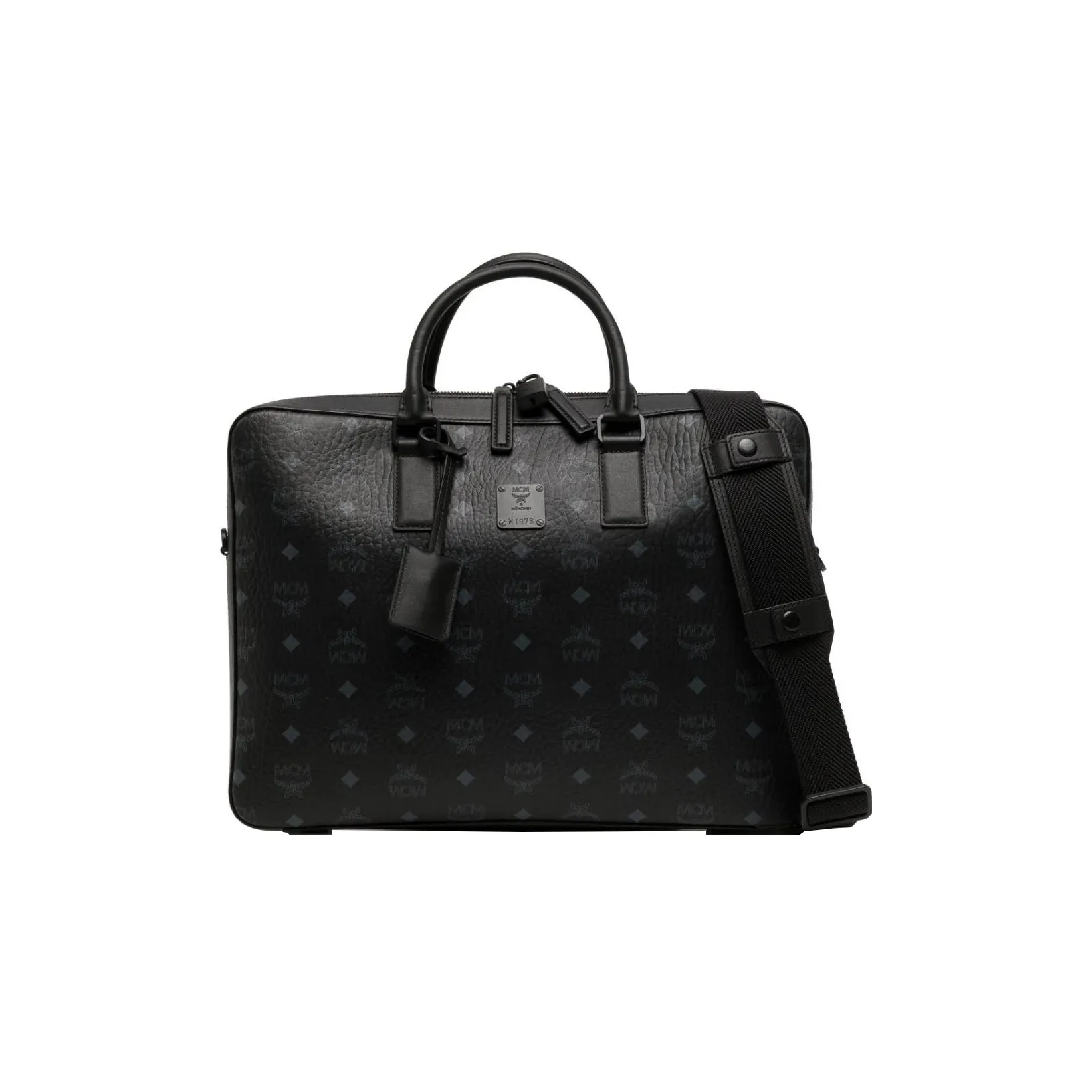 MCM Canvas With Leather Briefcase, Shoulder Bag, Crossbody Bag, Handbag Men's Black
