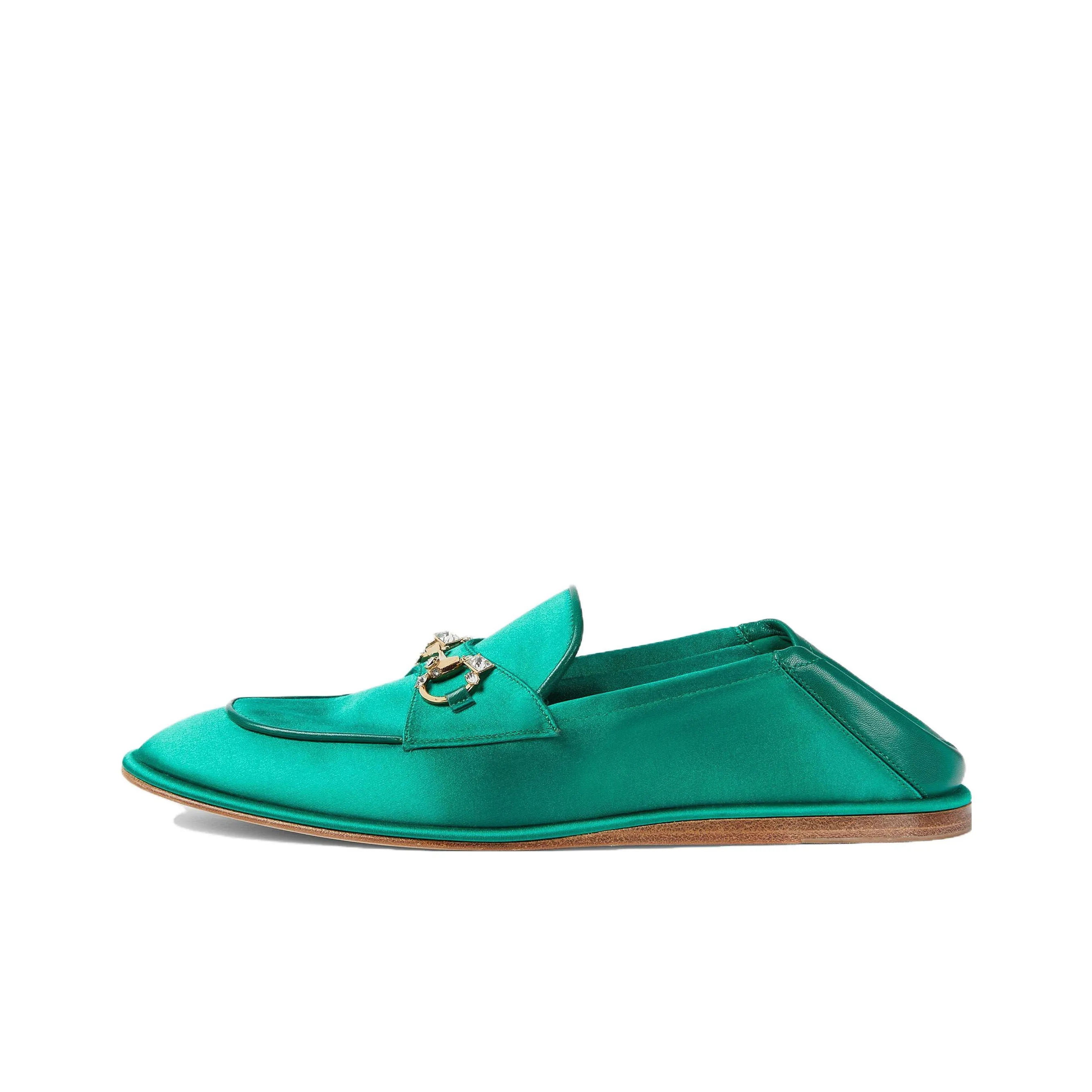 GUCCI Horsebit Застежка Женские Повседневные Туфли Женские Зеленые