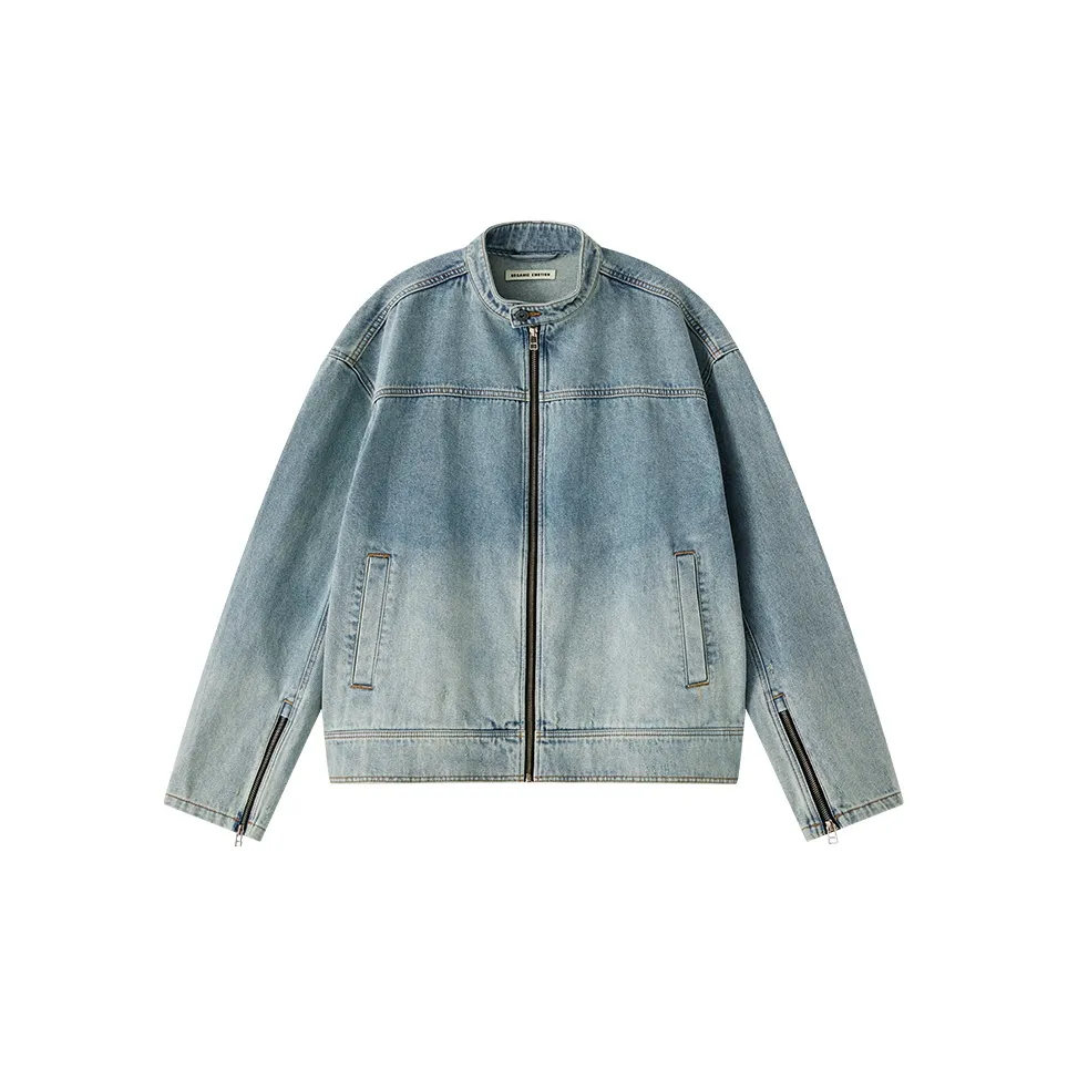 Organic Emotion Denim Jacket Unisex Washed Blue
