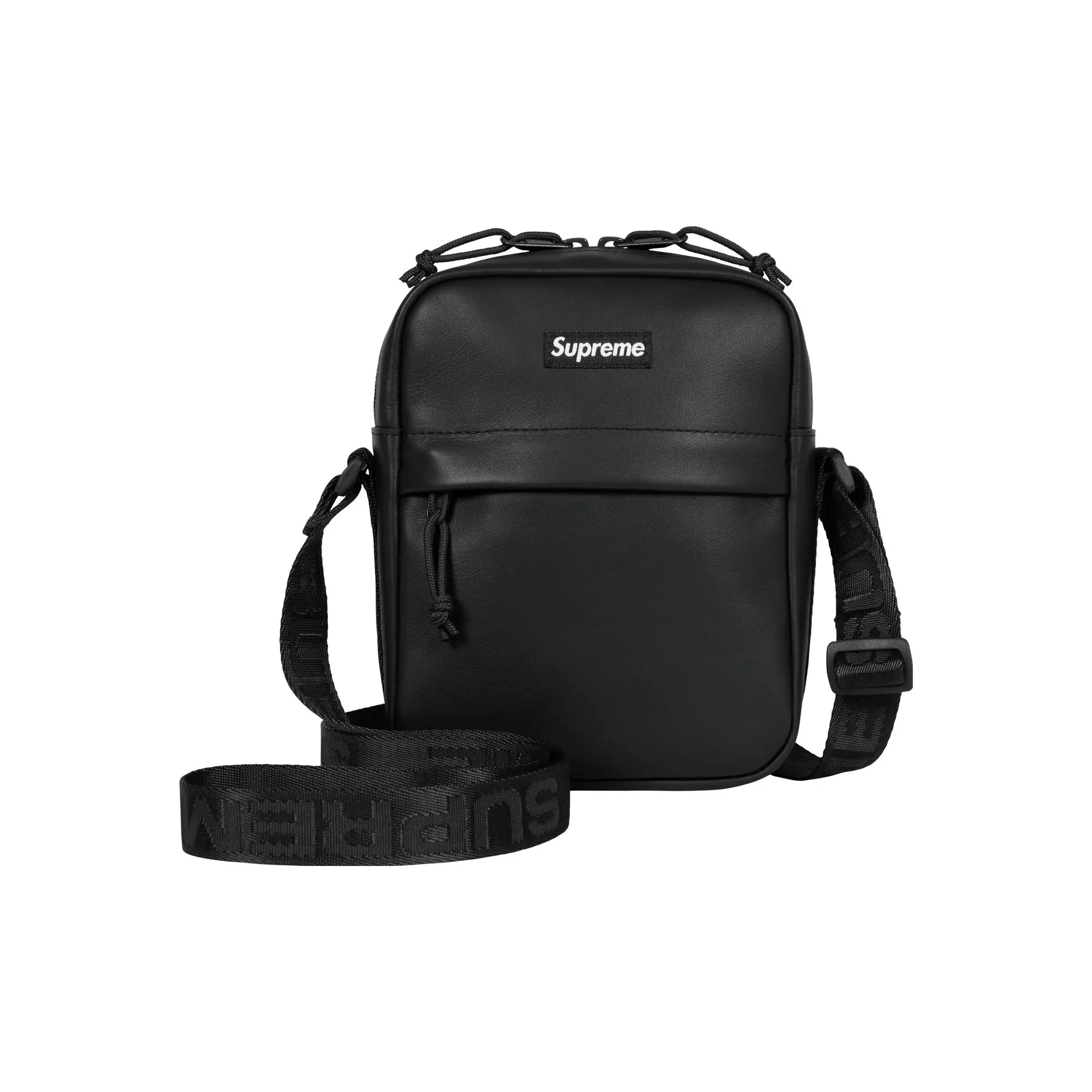 Supreme Cow Leather Crossbody Bag, Shoulder Bag Unisex Black