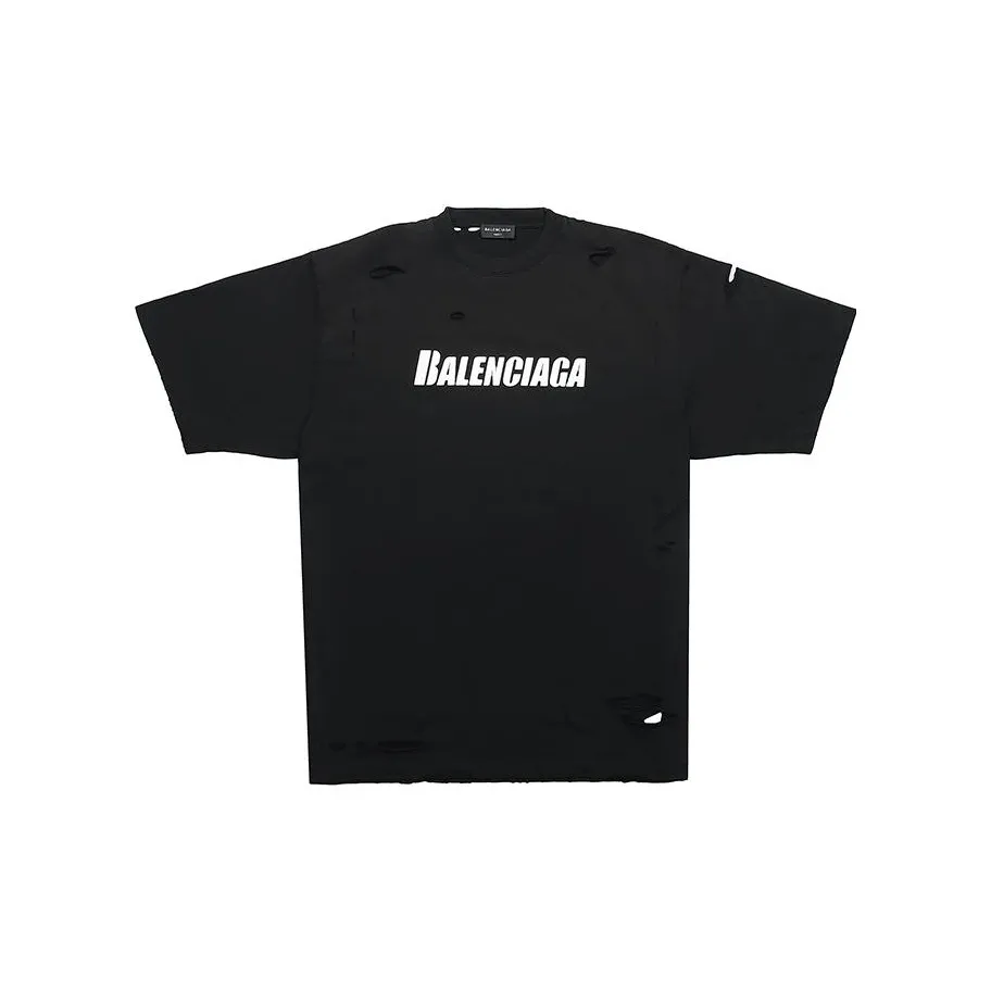 Balenciaga Caps Destroyed Flatground T shirt