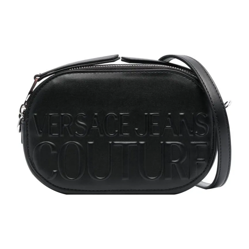 VERSACE JEANS COUTURE Polyester With Polyurethane Shoulder Bag, Crossbody Bag Regular Women's Black