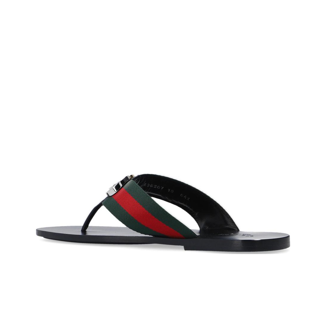 GUCCI Kika Web-Stripe Woven Flip-Flops in GREEN COMB | endource