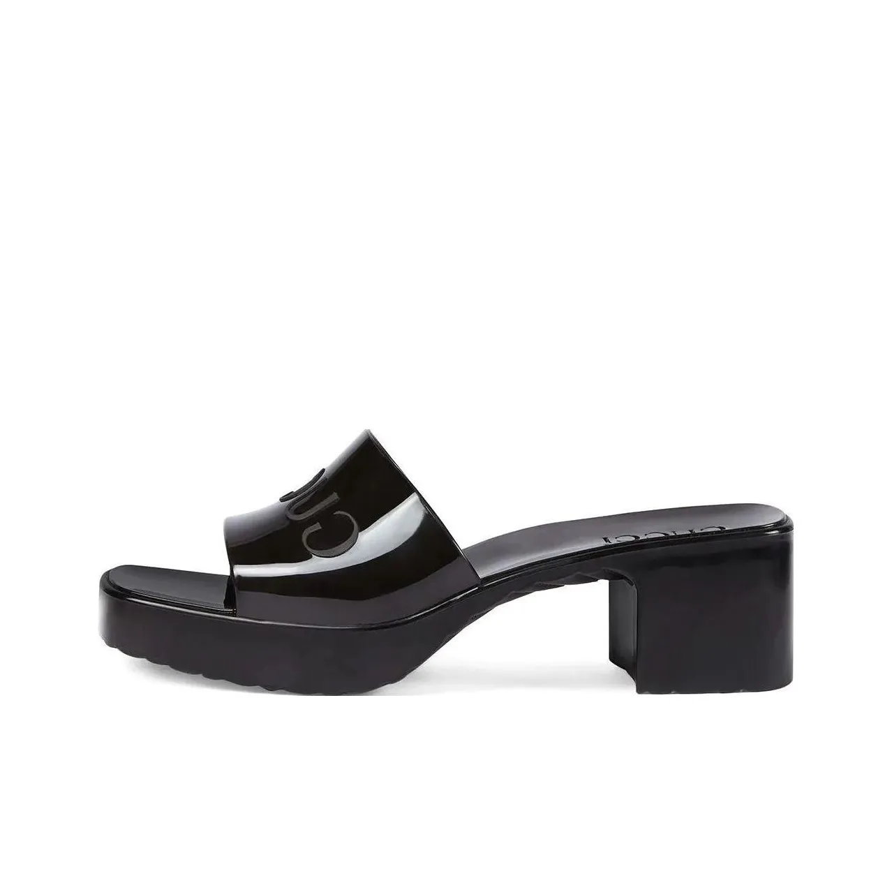 GUCCI 60mm Slide Sandal Black Rubber Women's