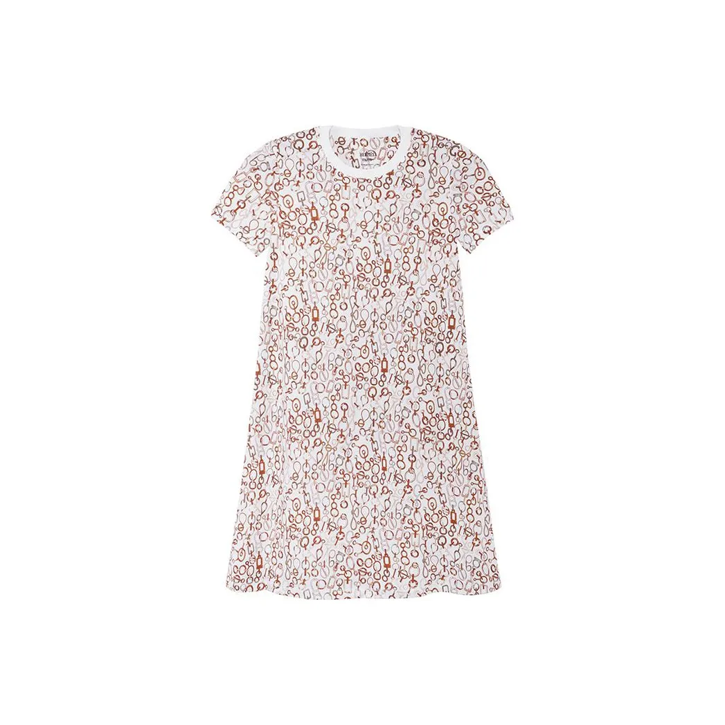 HERMES FW23 Short Sleeved Dresses Women's White
