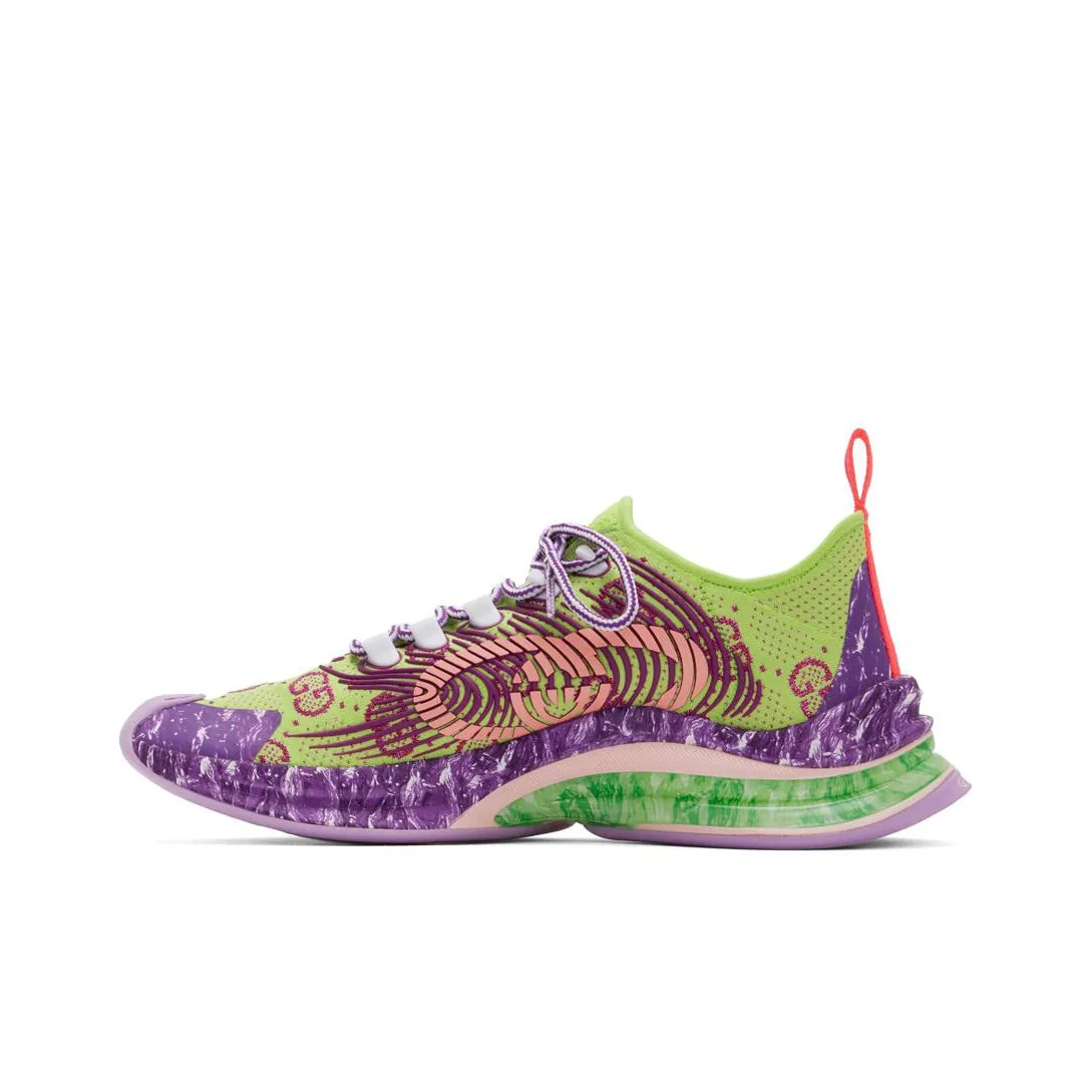 GUCCI RUN Low Top Casual Shoes Women's Green Purple