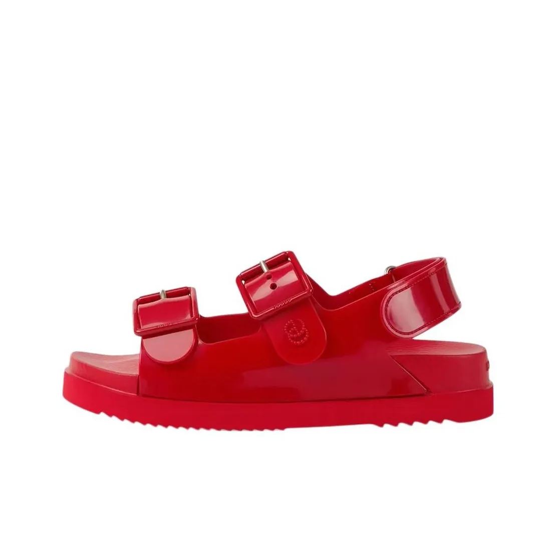 GUCCI Mini Double G Sandal Red Rubber Women's