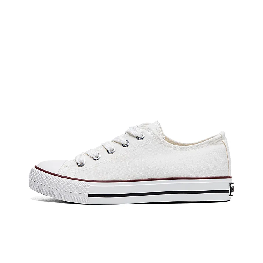 Warrior Durable Breathable Lightweight Low Top Canvas Shoes Unisex White