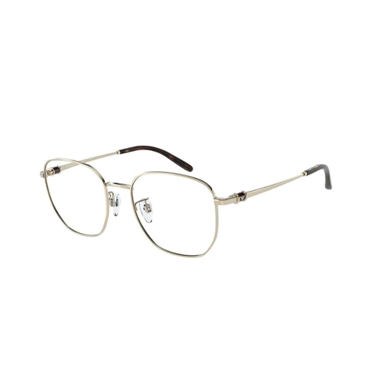 EMPORIO ARMANI Titanium Irregular Shape Eyeglass Frames Women's Gold