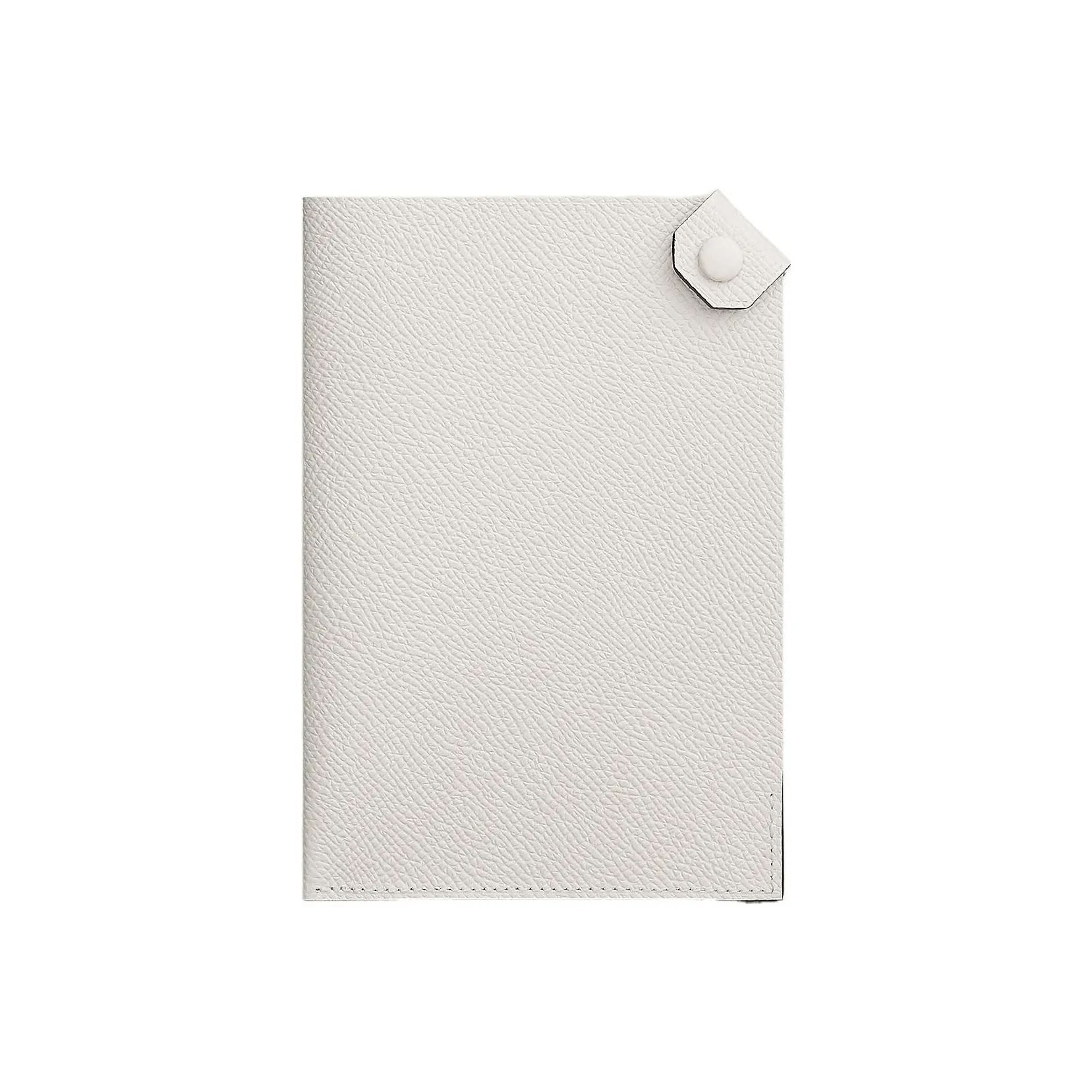 HERMES Tarmac Epsom Leather Passport Holder Women's Light Gray