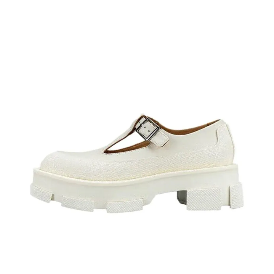 Both Gao Грубый каблук Туфли Мэри Джейн Женские Белые