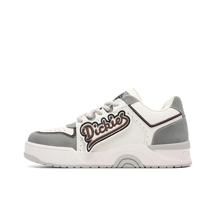 Dickies Anti Slip Wear Resistant Low Top Skateboard Shoes Men's Gray White