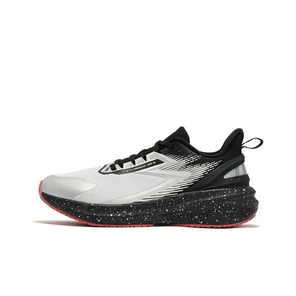 361° Rain Screen Cushioning Lightweight Low Top Training Sprint Long Distance Running Shoes Men's White Black