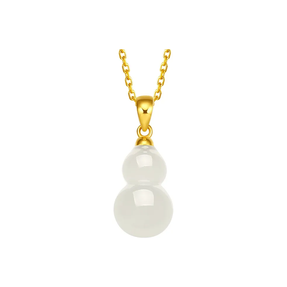 ZHOU LIU FU Pendant Gourd Blessing Wealth Hetian Jade Hanging Ornament As A Gift White Jade Women's