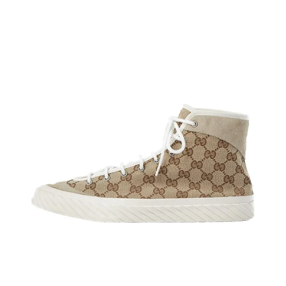 GUCCI Стильные Скейтбординги Мужские Бежево-Коричневые Потертые