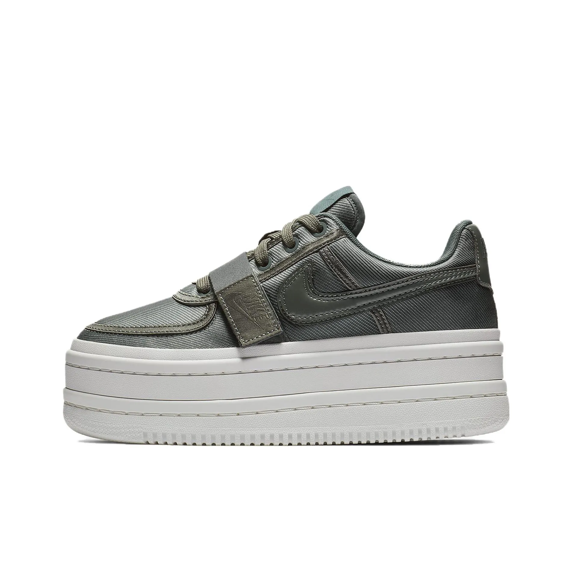 Nike Vandal 2K Anti Slip And Wear Resistant Height Increasing Low Top Skateboard Shoes Women's Silver Green