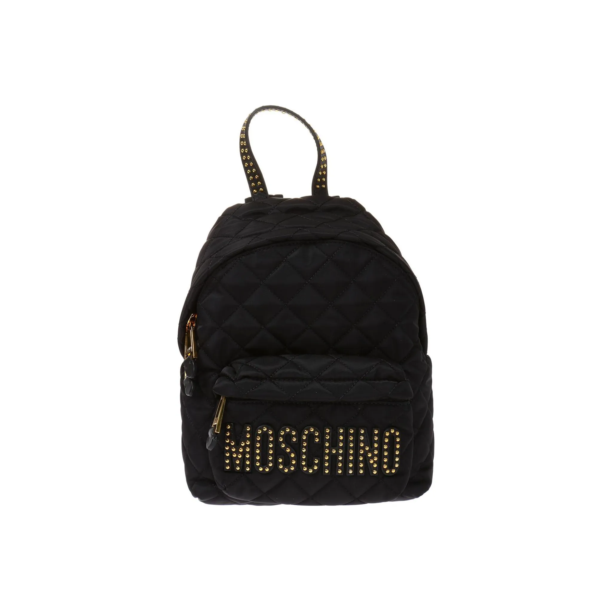 MOSCHINO Полиамид с кожаными вставками рюкзак унисекс черный