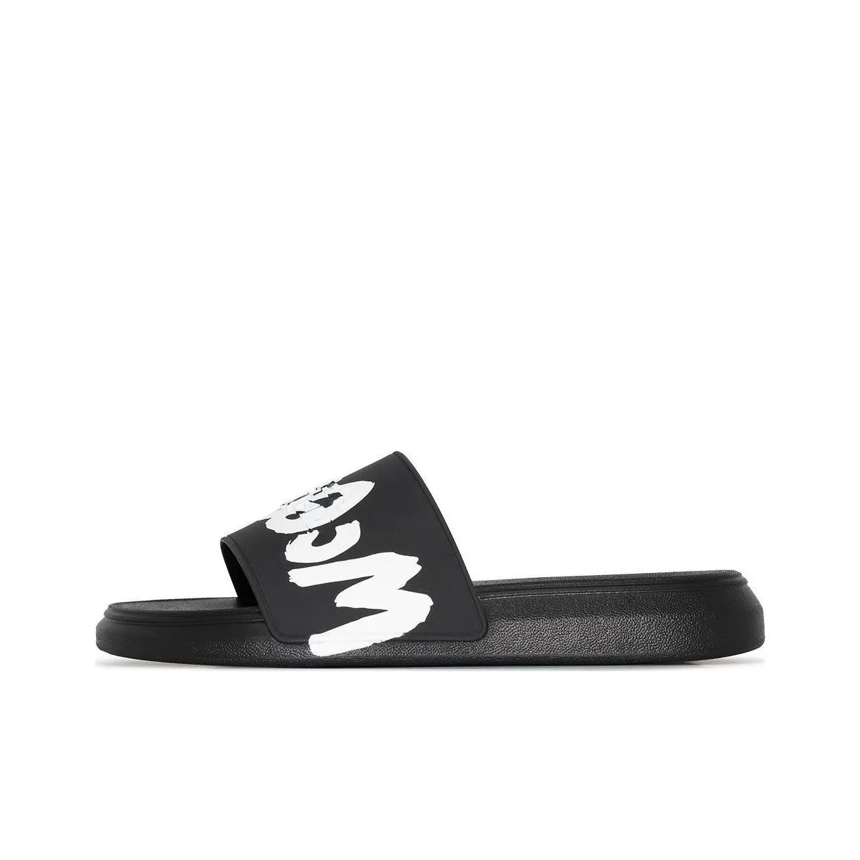 Alexander McQueen Grafitti Logo Printed Slip On Slides