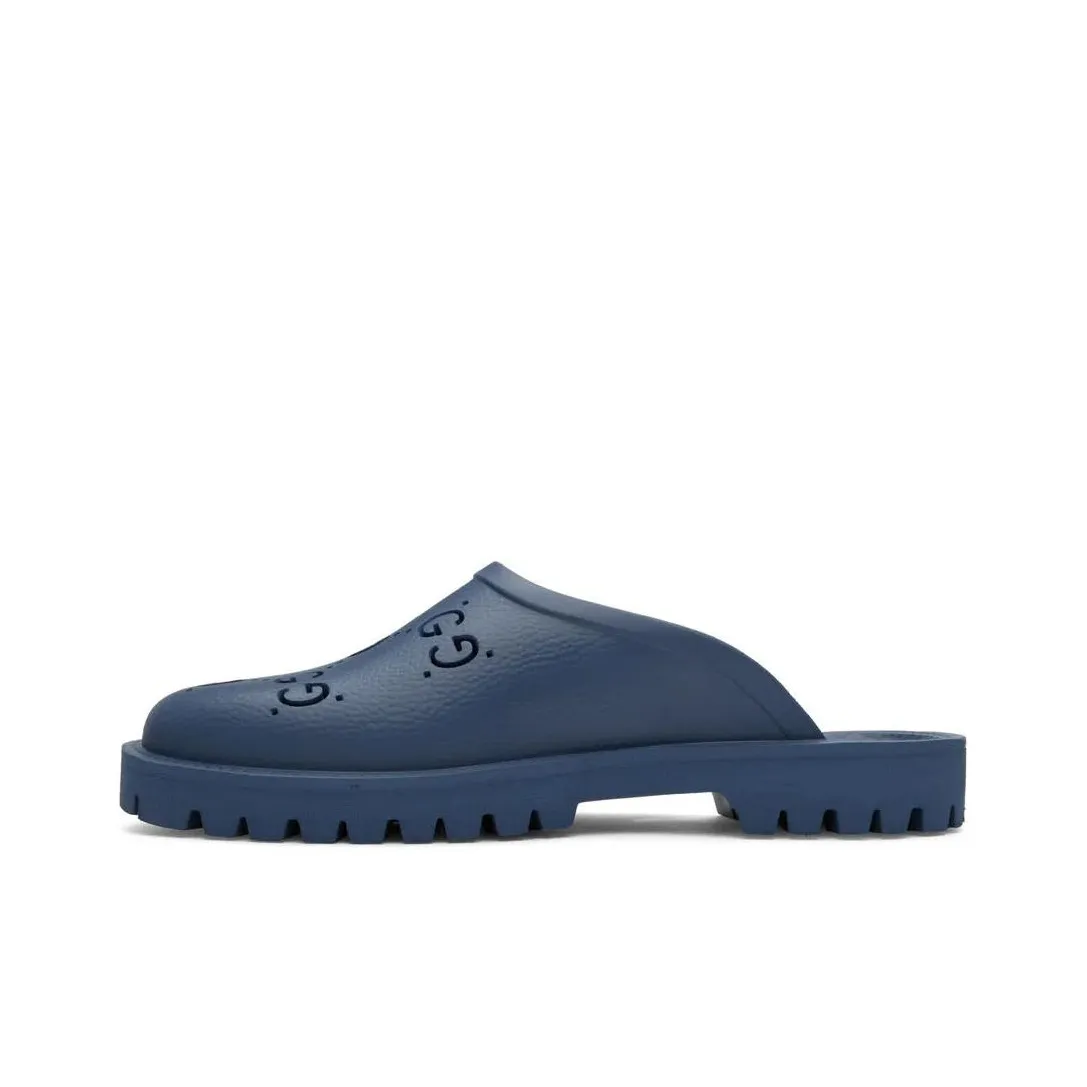 GUCCI GG Slip On Sandals Indigo Blue