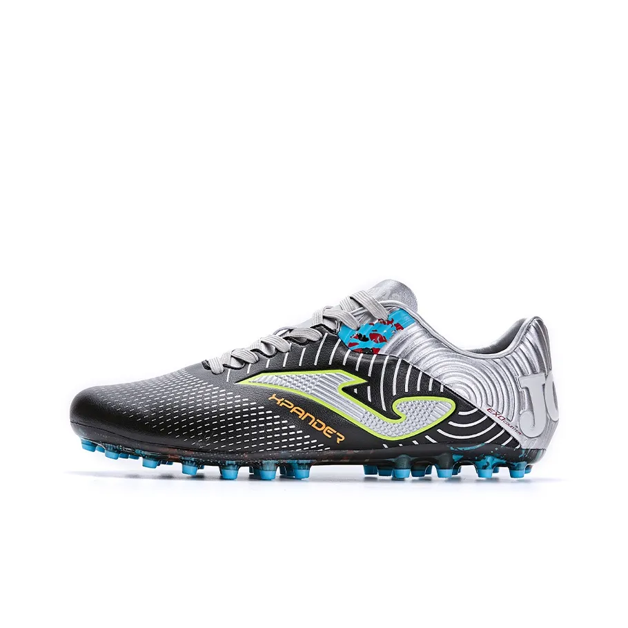 Joma MG Rubber Short Studs Anti Slip Wear Resistant Soccer Shoes Men's Black Silver