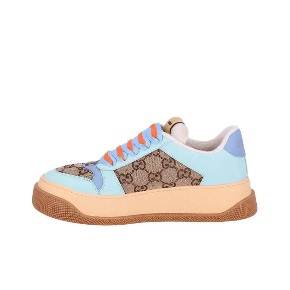 GUCCI Screener Jigglypuff, Distressed Shoes Low Top Stylish Skateboarding Shoes Women's Brown