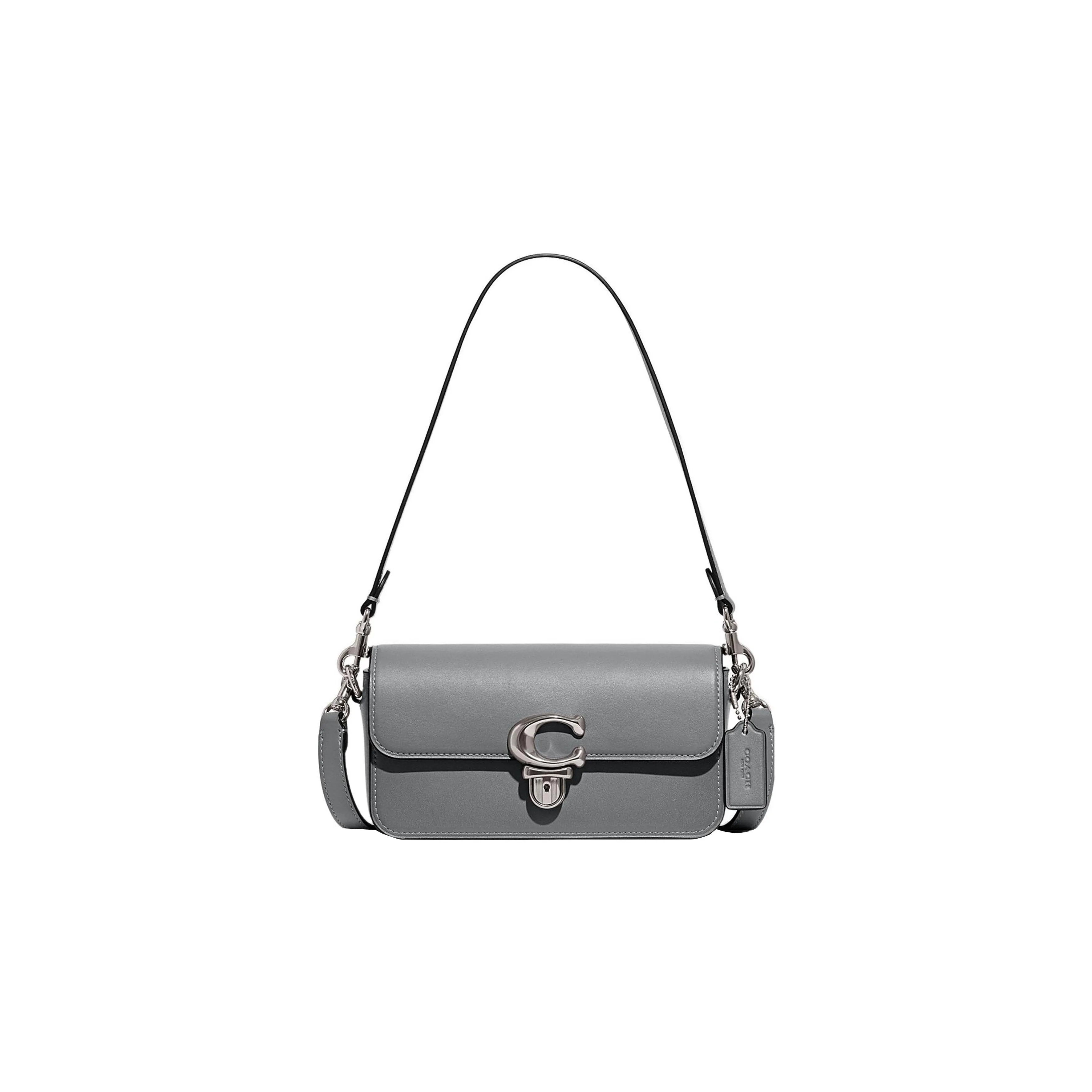 COACH Studio Glove Tanning Baguette Bag Crossbody Bag Shoulder Bag Small Size Women's Gray
