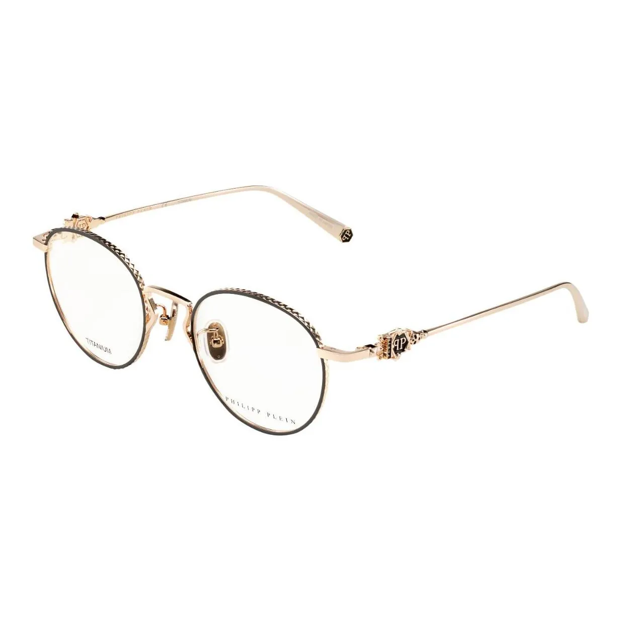 PHILIPP PLEIN Чистый титан Круглые оправы для очков Унисекс