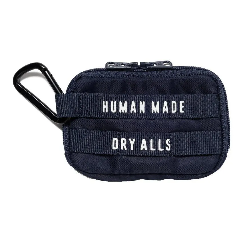 HUMAN MADE Nylon With PVC Card Holder, Wallet Coin Purse Regular Unisex Marine Blue