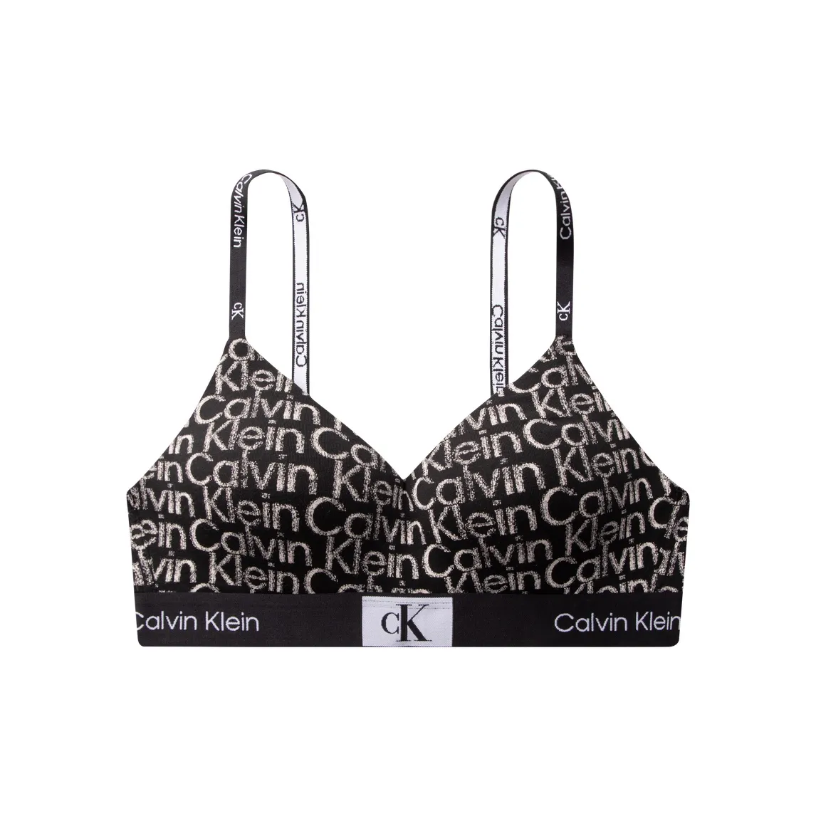 CALVIN KLEIN CK96 Series Bra Women's Space Black Base White Letter