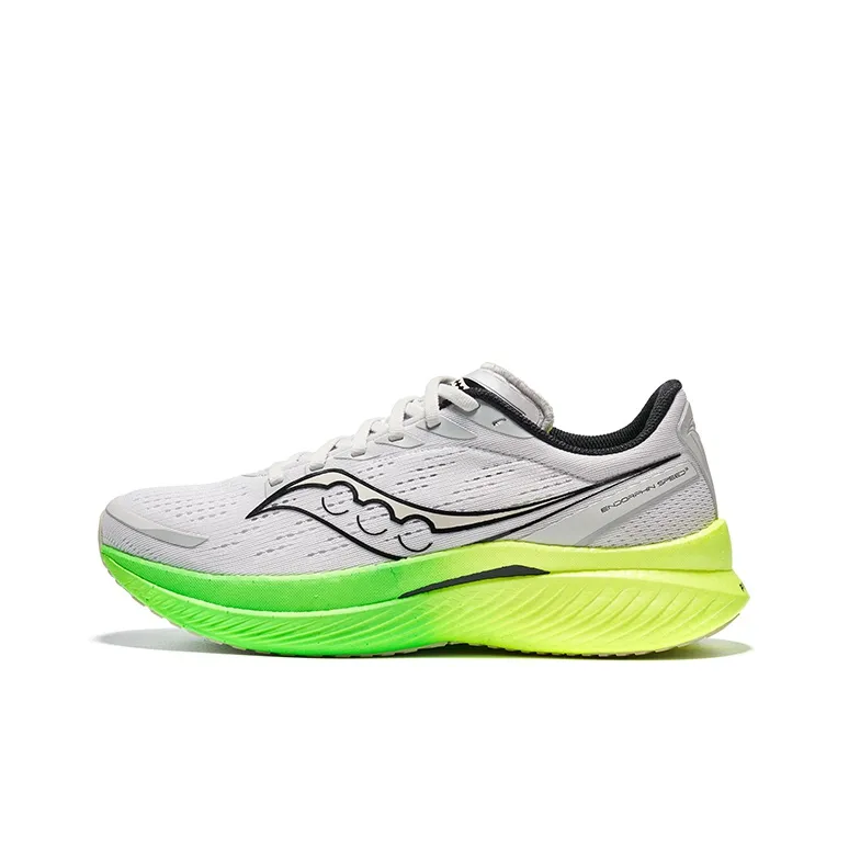 Saucony Endorphin Speed 3 Cushioning Low Top Marathon Running Shoes Men's White Gray
