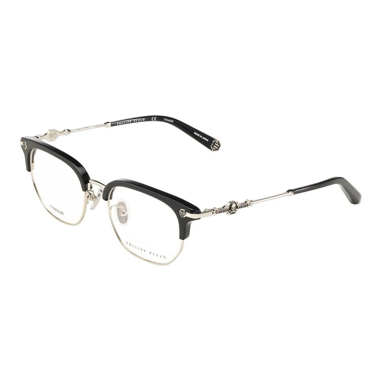 PHILIPP PLEIN Plate Frame Titanium Square Eyeglass Frames Unisex