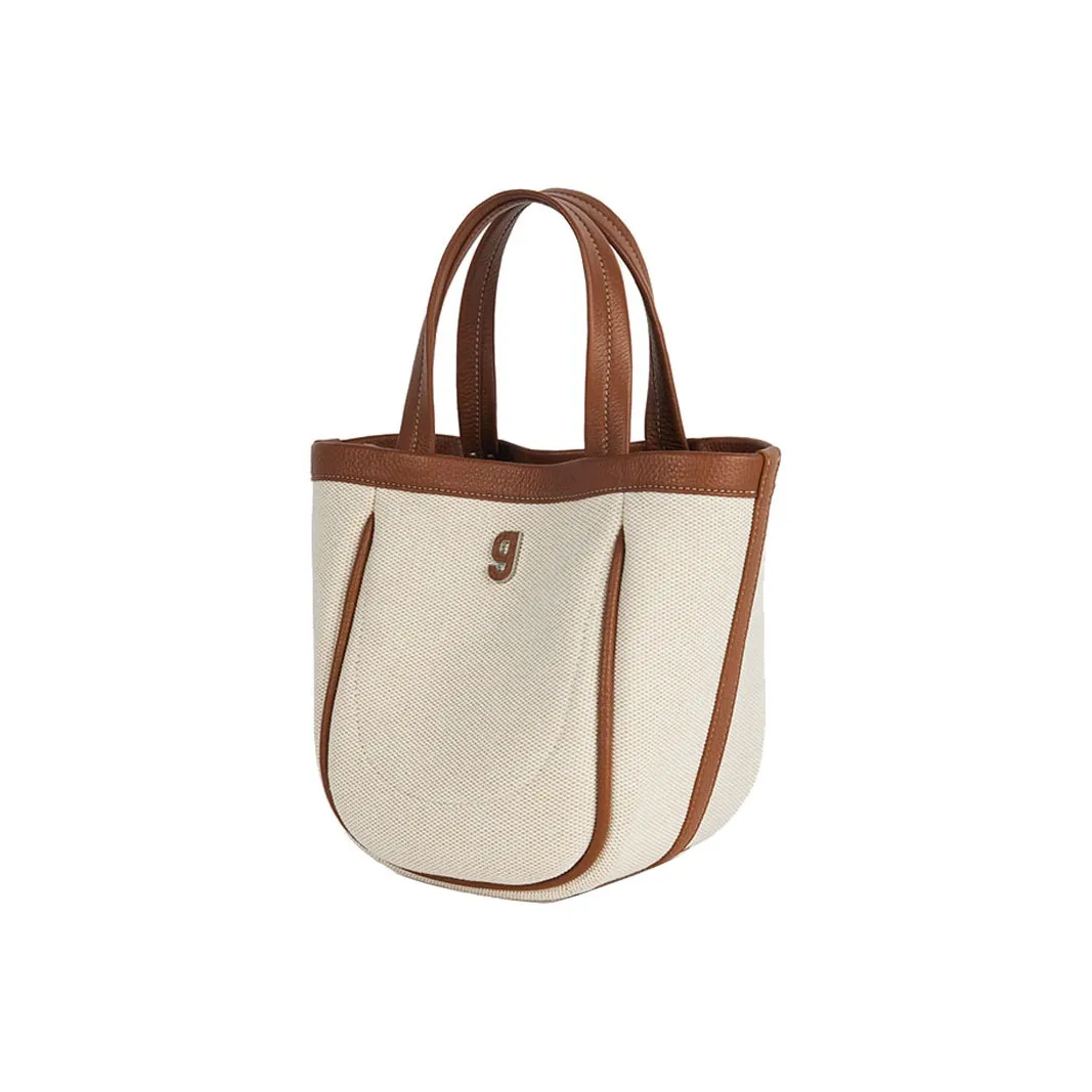 KUNOGIGI Корова Кожа Ведро-Формовая Сумка Корзинка Сумка Сумка Средний Женская Бежевая Коричневая Бежевая Черная Белая