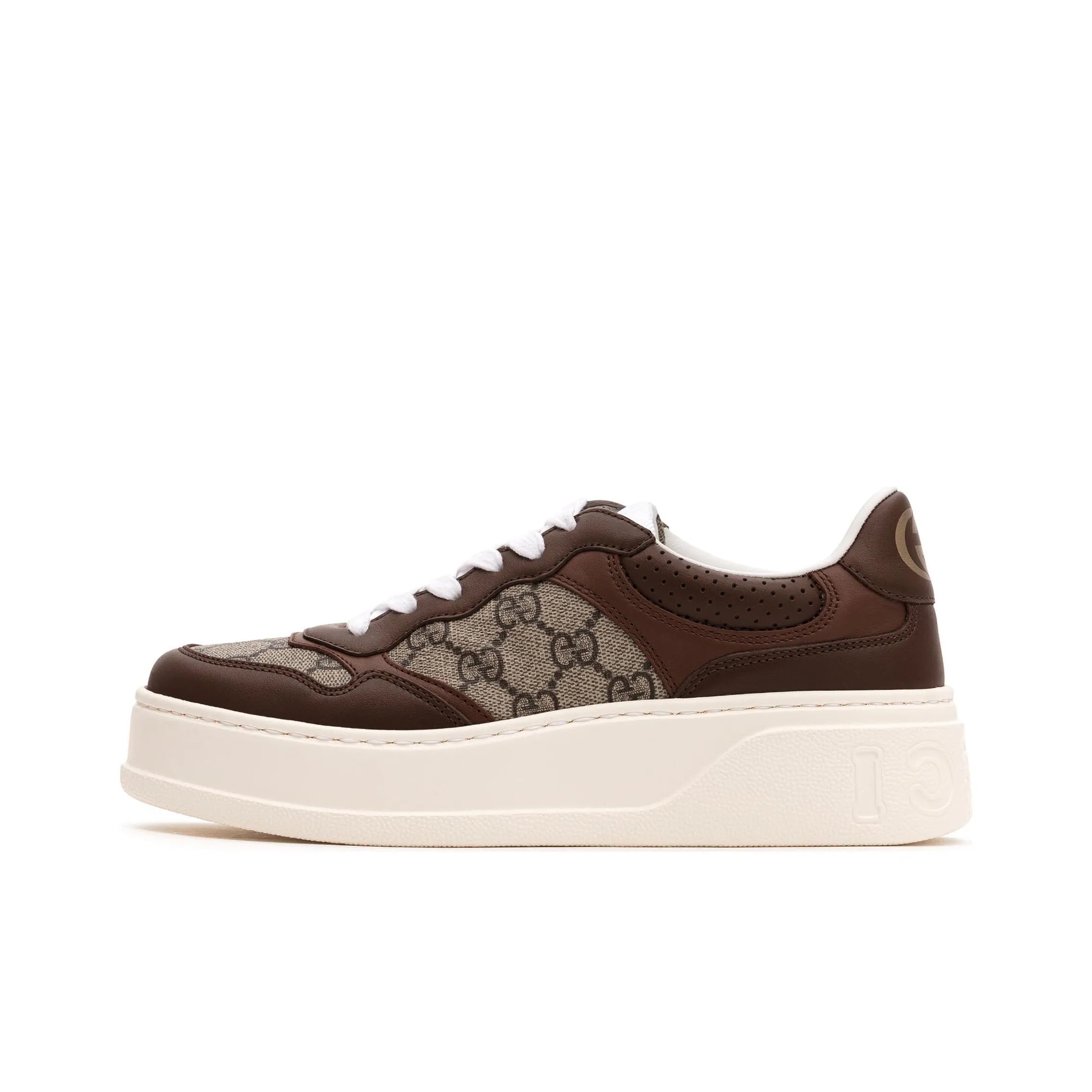 GUCCI Leather Gg Sneaker 'Light Brown' Women's