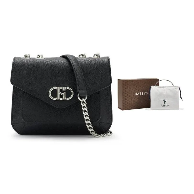 HAZZYS Genuine Leather Crossbody Bag Women's Black