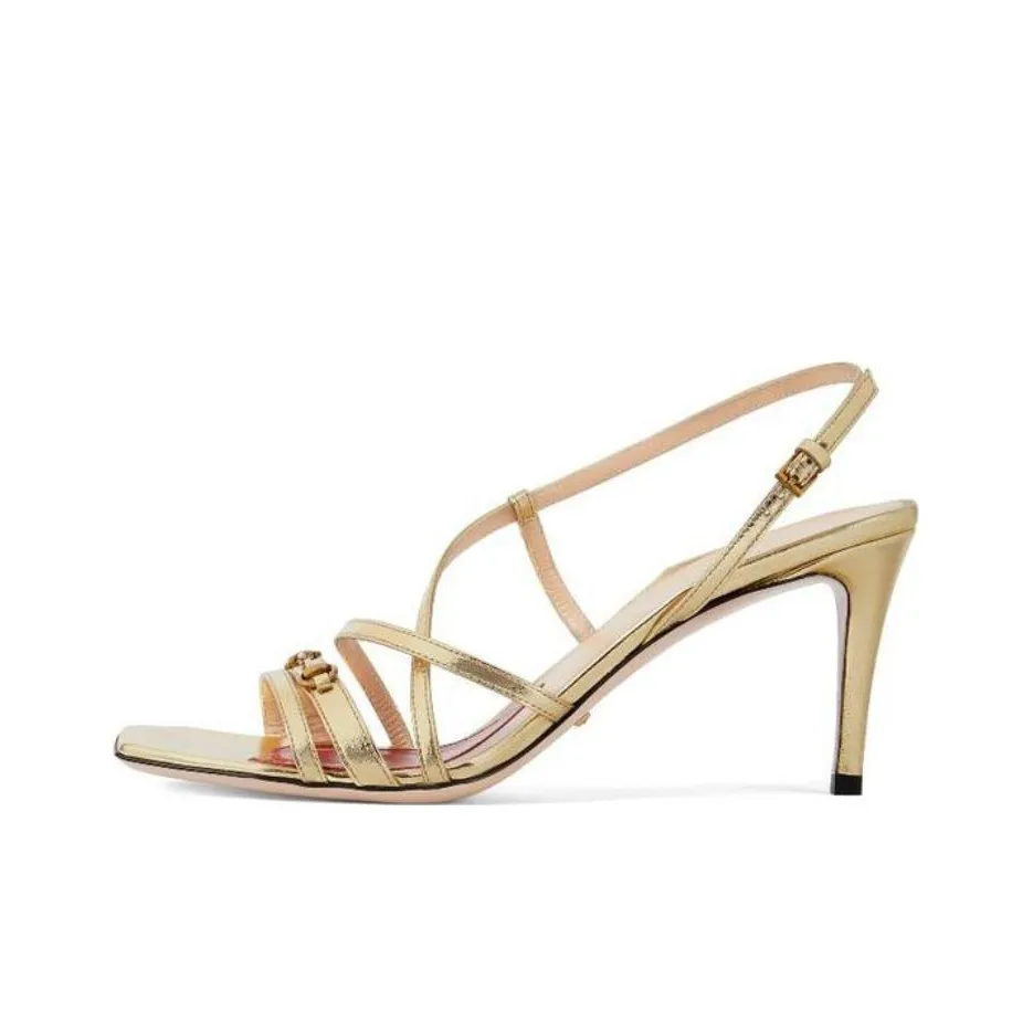 GUCCI Strap Sandals Women's Gold