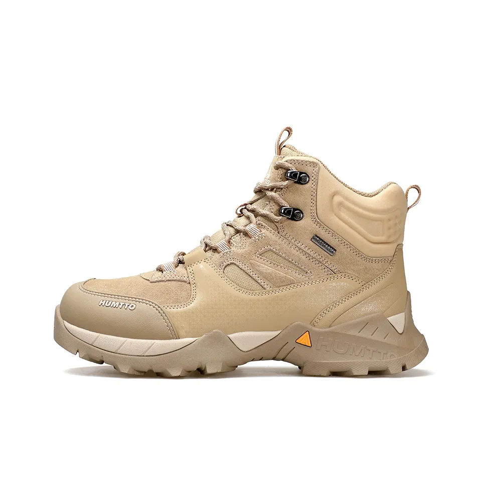 HUMTTO Противоскользящие амортизаторы Высокие ботинки для активного отдыха Альпинизм Мужская Песочный