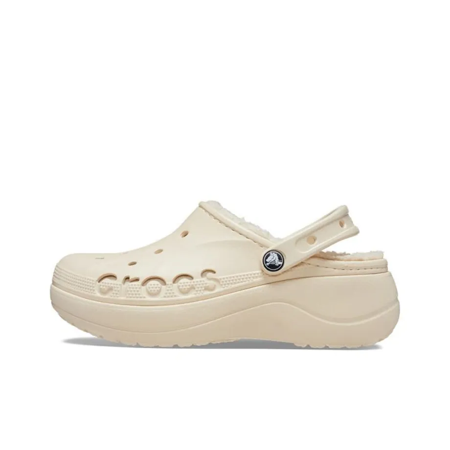 Crocs Baya Platform Lined Clog 
Beige
 Women
s