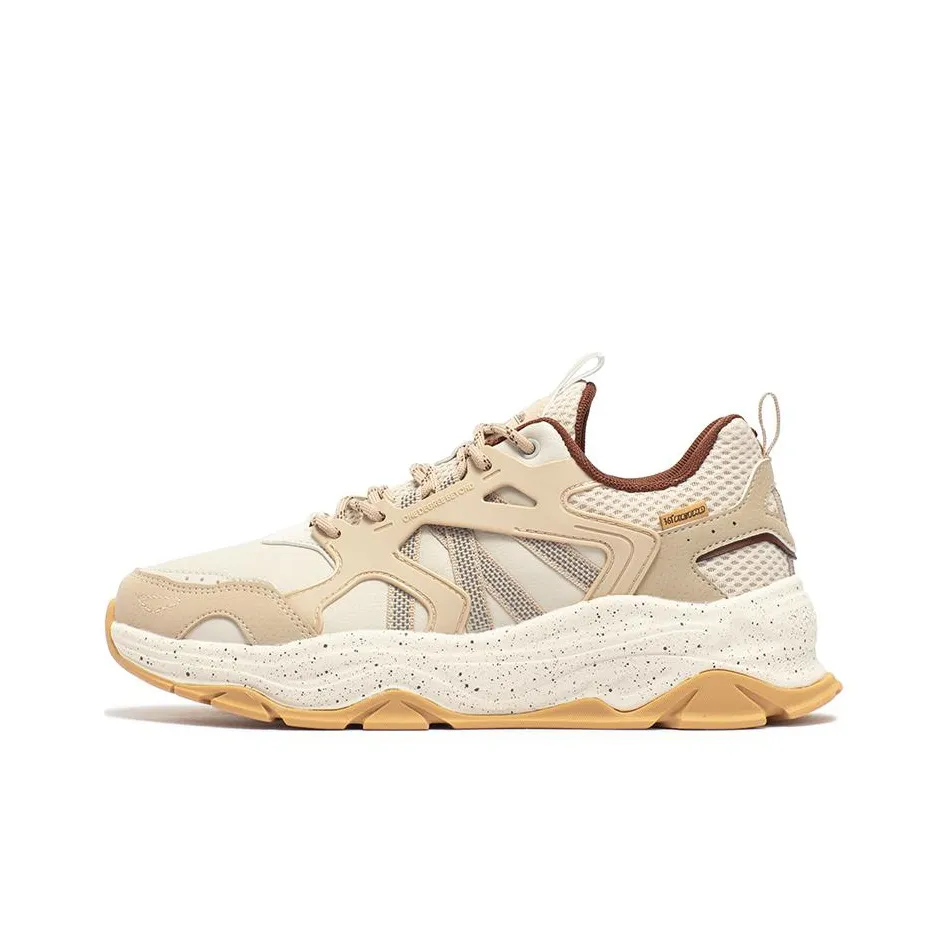 361° Амортизирующие подошва Slip-resistant Низкий топ Беговые кроссовки Женские Бежевый