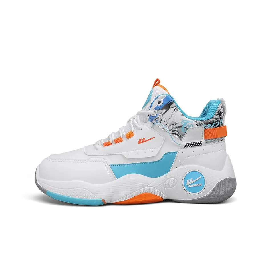 Warrior Баскетбольные кроссовки High Топ Белый, Синий и Оранжевый Мужской