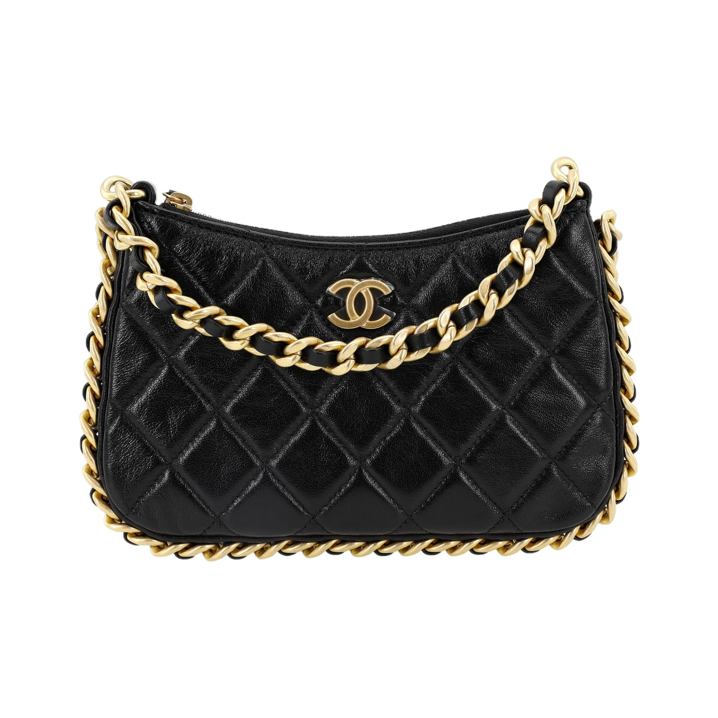 CHANEL Lambskin Handbag, Shoulder Bag, Crossbody Bag Trumpets Women's Black