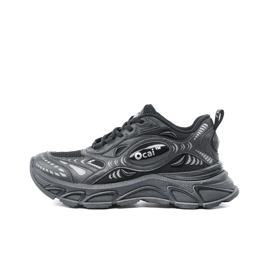 Ocai Abrasion Resistant Breathable Low Top Running Shoes Unisex Black Warrior