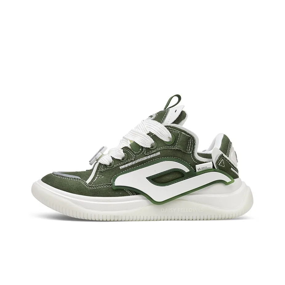 Daisy Fellowes Rocket 001 Anti Slip Wear Resistant Low Top Skateboard Shoes Unisex Army Green
