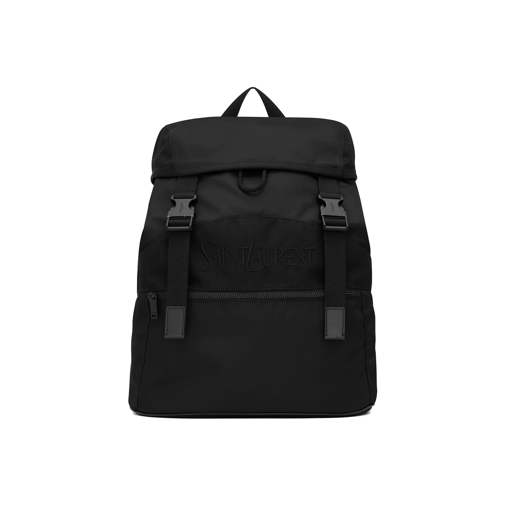 SAINT LAURENT Fabric With Cow Leather Backpack Regular Men's Black