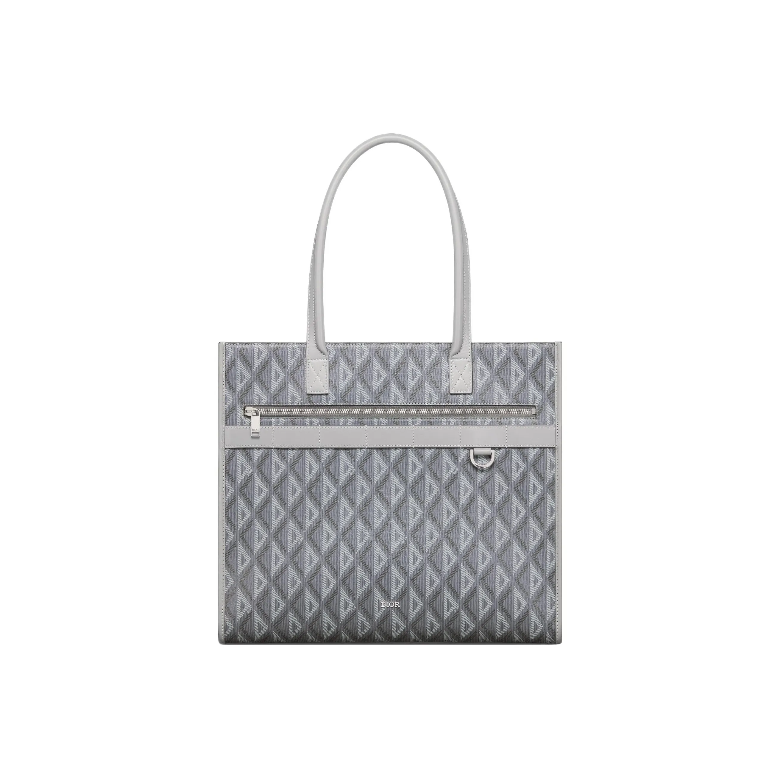 DIOR Cotton Canvas Tote Bag Shopping Bag Handbag Men's Gray