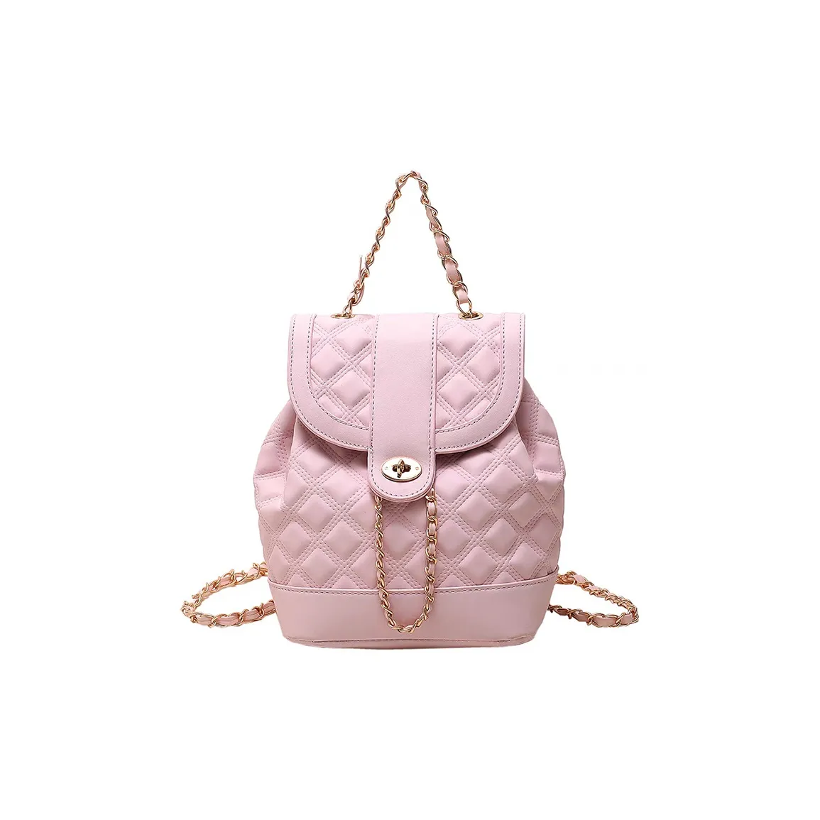 JANE KLAIN PU Backpack Medium Size Women's Pink/Ecru/Black